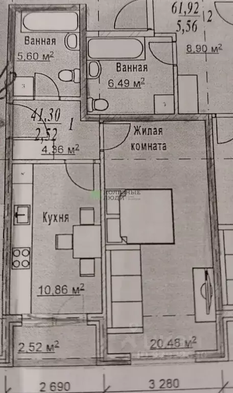 1-к кв. Краснодарский край, Геленджик ул. Дзержинского, 2 (42.5 м) - Фото 1