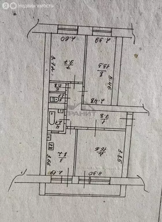 3-комнатная квартира: Новгородская область, рабочий посёлок Крестцы, ... - Фото 1