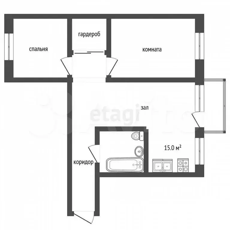 3-к. квартира, 56 м, 4/5 эт. - Фото 0