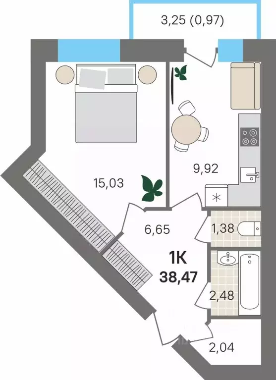 1-к кв. Пермский край, Пермский муниципальный округ, с. Култаево ул. ... - Фото 1