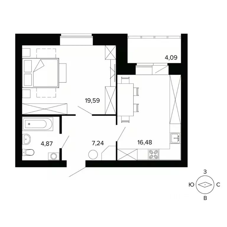 2-к кв. Свердловская область, Березовский ул. Победы, 5А (48.3 м) - Фото 0
