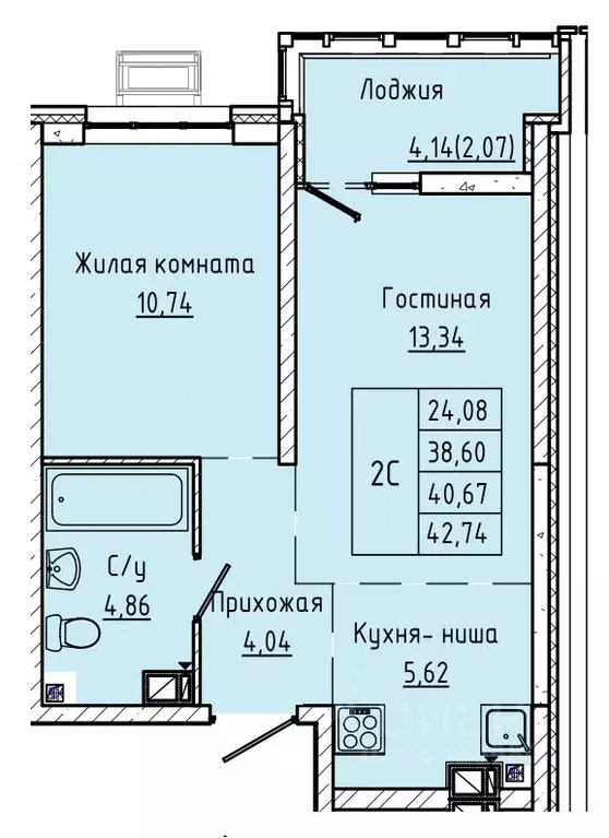 1-к кв. Ростовская область, Ростов-на-Дону ул. Текучева, 370/3 (39.95 ... - Фото 0