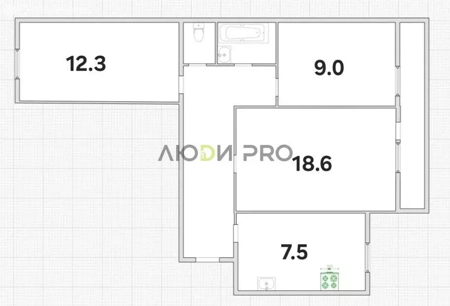 3-комнатная квартира: Вологда, Ярославская улица, 25А (59.7 м) - Фото 1