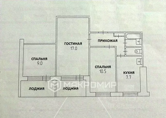 3-к кв. Пермский край, Пермь ул. Никулина, 10А (52.3 м) - Фото 1