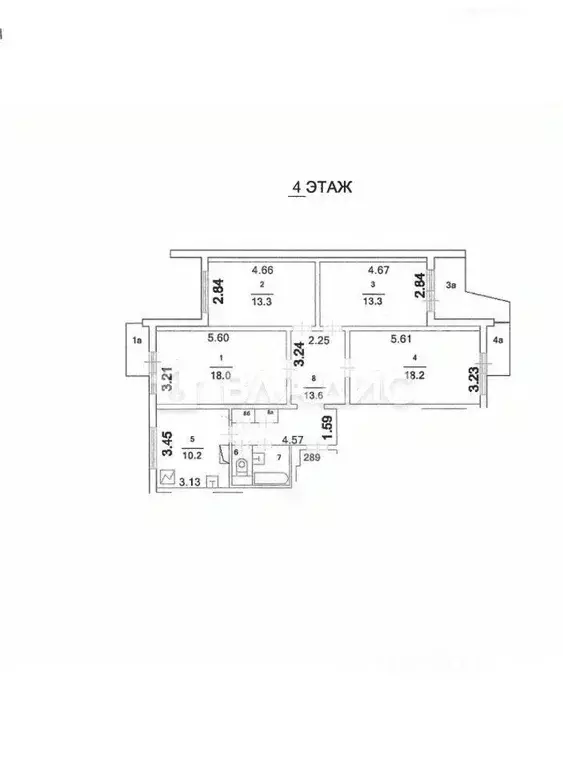 4-к кв. Москва Новомарьинская ул., 5К1 (94.3 м) - Фото 2