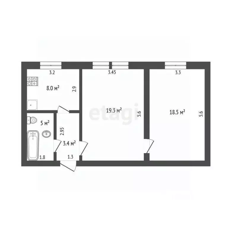 2-к кв. Мордовия, Саранск просп. Ленина, 23 (54.2 м) - Фото 2