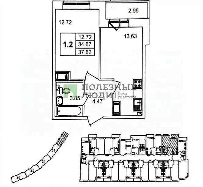 1-к кв. Ленинградская область, Мурино Всеволожский район, ул. Шоссе в ... - Фото 2