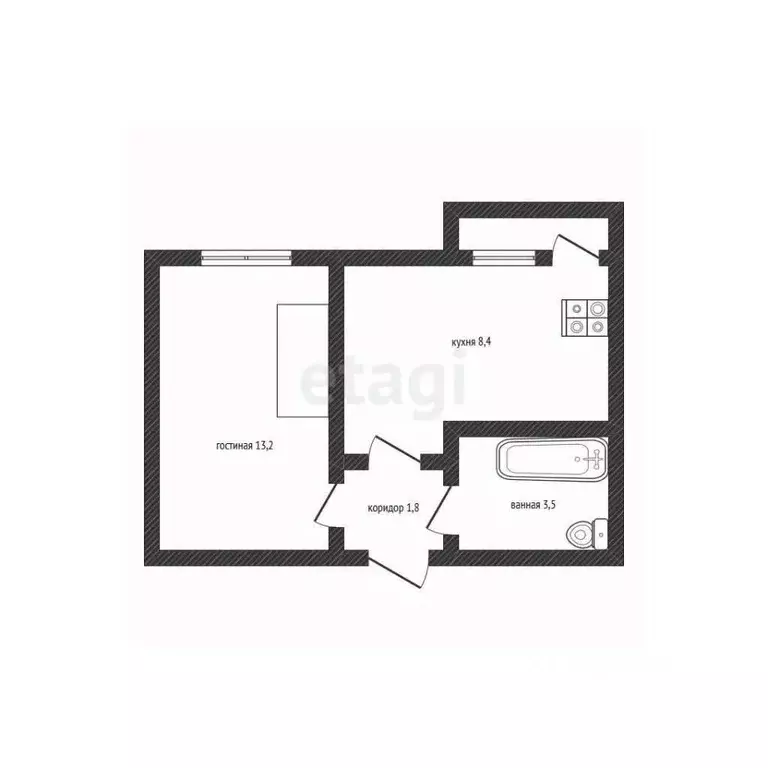 1-к кв. Смоленская область, Смоленск проезд Дзержинского, 8 (26.9 м) - Фото 1