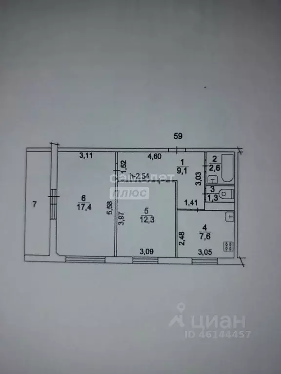 2-к кв. Московская область, Подольск ул. Веллинга, 16А (50.3 м) - Фото 1