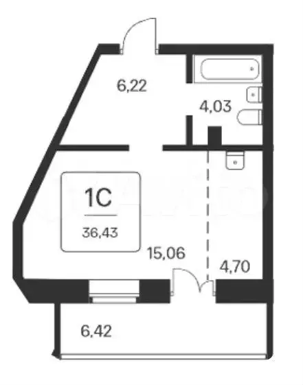 Квартира-студия, 36,4 м, 3/25 эт. - Фото 0