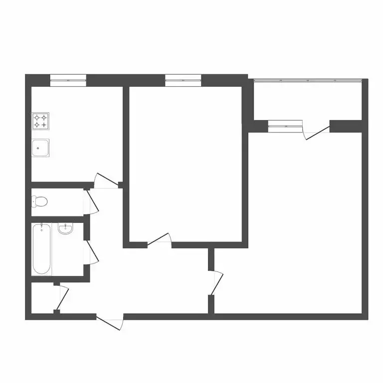 2-комнатная квартира: Тюмень, улица Пермякова, 34 (42.3 м) - Фото 0
