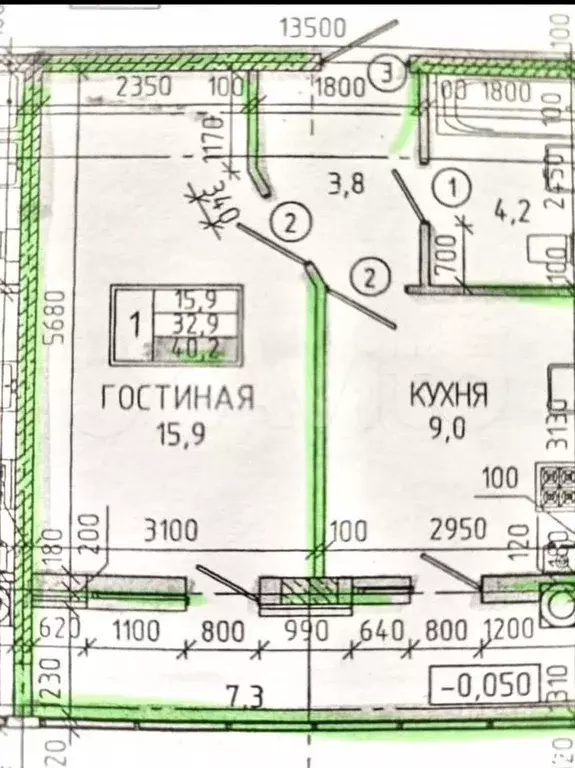 1-к. квартира, 40 м, 1/16 эт. - Фото 0