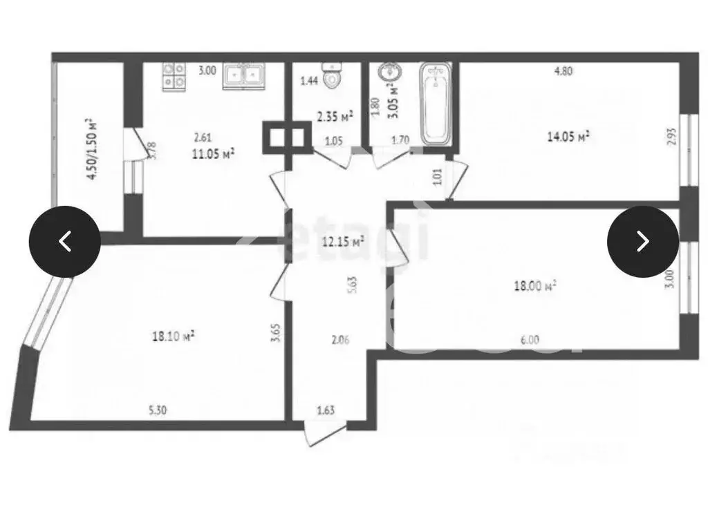 3-комнатная квартира: Самара, улица Мичурина, 149 (78.3 м) - Фото 0