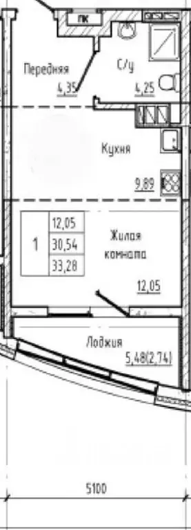 Студия Ростовская область, Ростов-на-Дону Привокзальная пл., 3б (33.28 ... - Фото 0