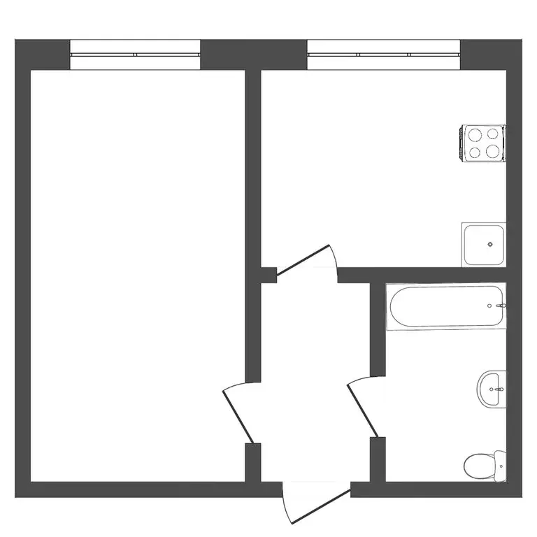 1-комнатная квартира: Тюмень, Олимпийская улица, 4 (33.9 м) - Фото 1
