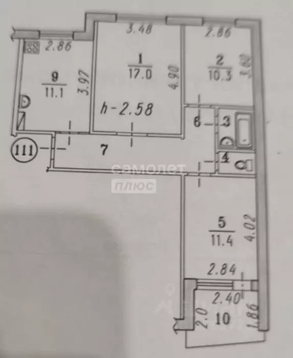 3-к кв. Омская область, Омск ул. Конева, 26/2 (63.1 м) - Фото 1