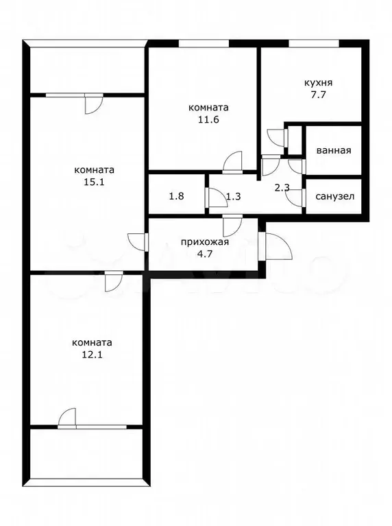 3-к. квартира, 70 м, 8/9 эт. - Фото 0