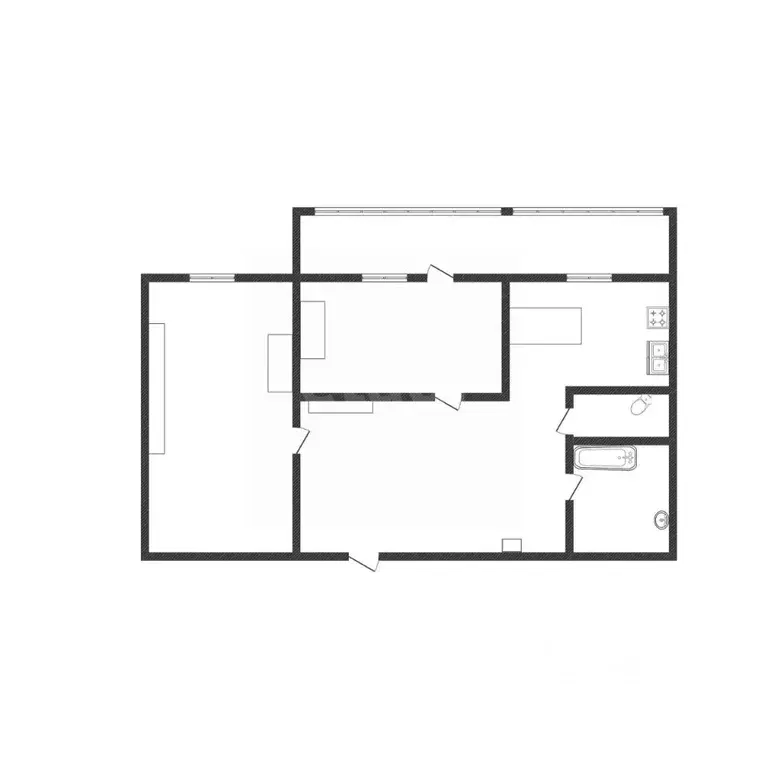 2-к кв. Белгородская область, Валуйки ул. Калинина, 39А (46.5 м) - Фото 1