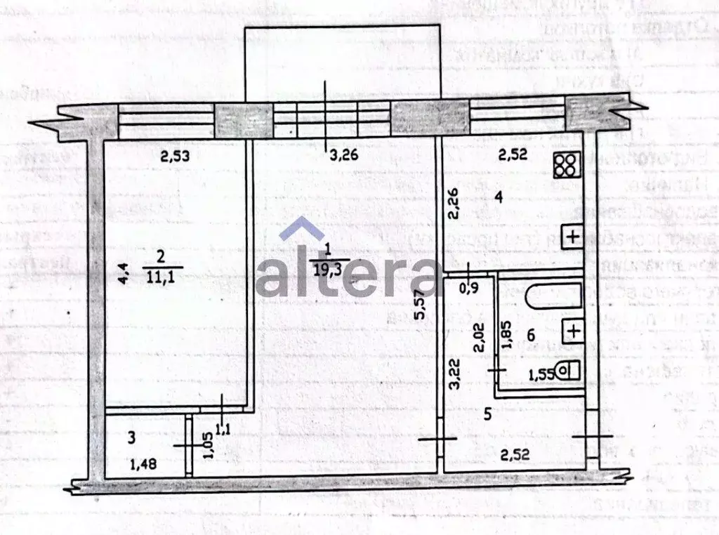 2-к кв. Татарстан, Казань ул. Декабристов, 180б (45.4 м) - Фото 2