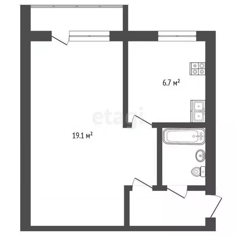 1-к кв. Удмуртия, Ижевск Клубная ул., 36 (30.0 м) - Фото 1