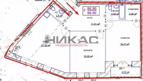 3-к кв. Ярославская область, Ярославль Ямская ул., 44А (88.9 м) - Фото 2