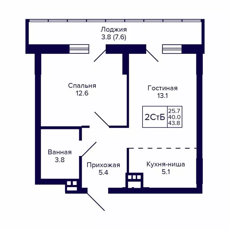 2-комнатная квартира: Новосибирск, улица Коминтерна, 1с (43.8 м) - Фото 0