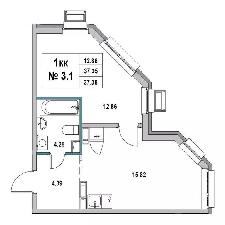 1-к кв. Ленинградская область, Выборг ул. 2-я Южная, 4 (37.35 м) - Фото 1