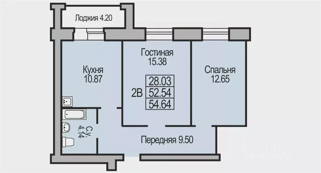 2-к кв. Новосибирская область, Бердск Южный мкр,  (54.64 м) - Фото 0