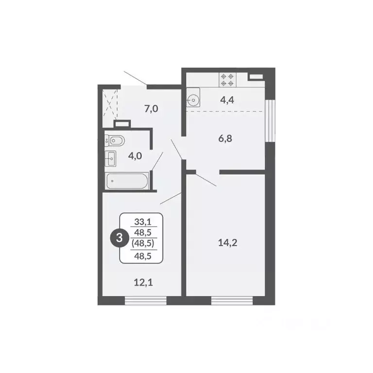 3-к кв. Кировская область, Киров Нагорная ул., 14 (48.5 м) - Фото 0