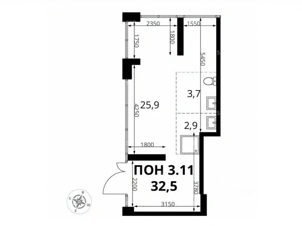 Торговая площадь в Москва 1-й Измайловский жилой комплекс, к2 (33 м) - Фото 1