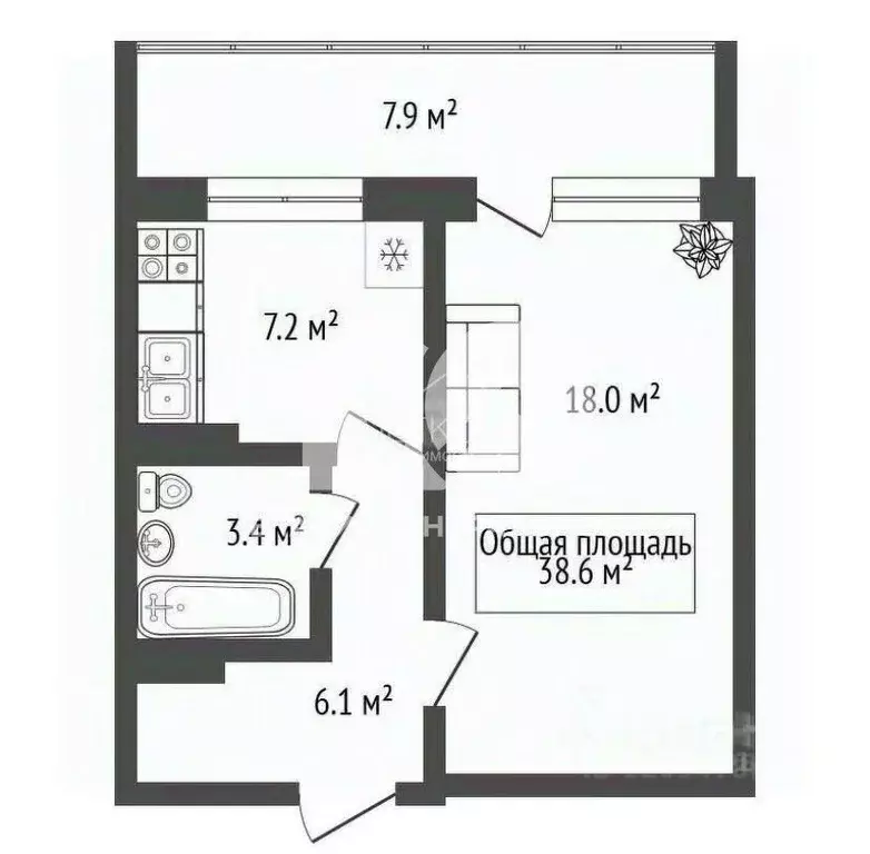 1-к кв. Новосибирская область, Новосибирск Междуреченская ул., 7/1 ... - Фото 1