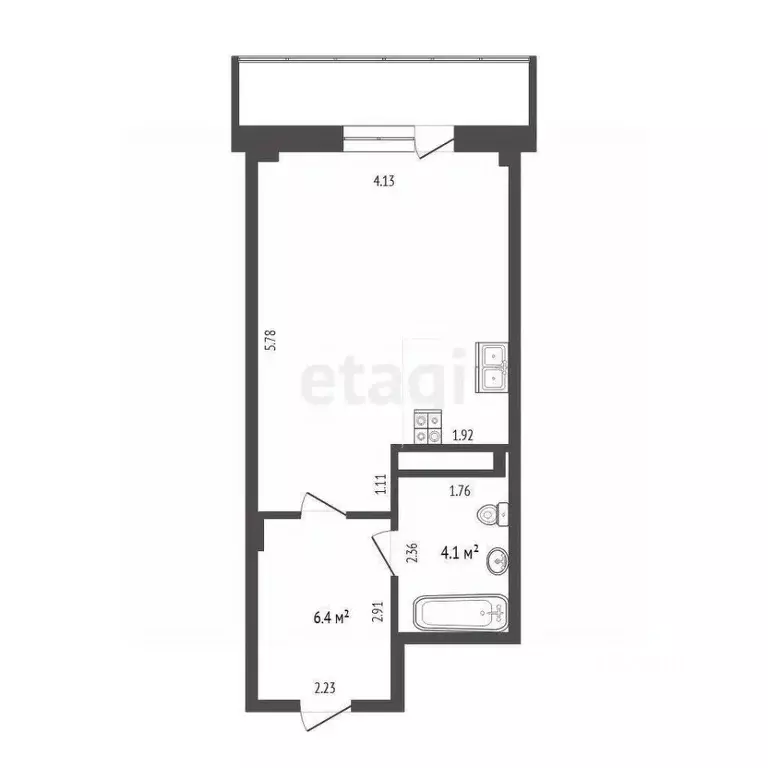 Студия Тюменская область, Тюмень Таврическая ул., 9к7 (32.2 м) - Фото 1