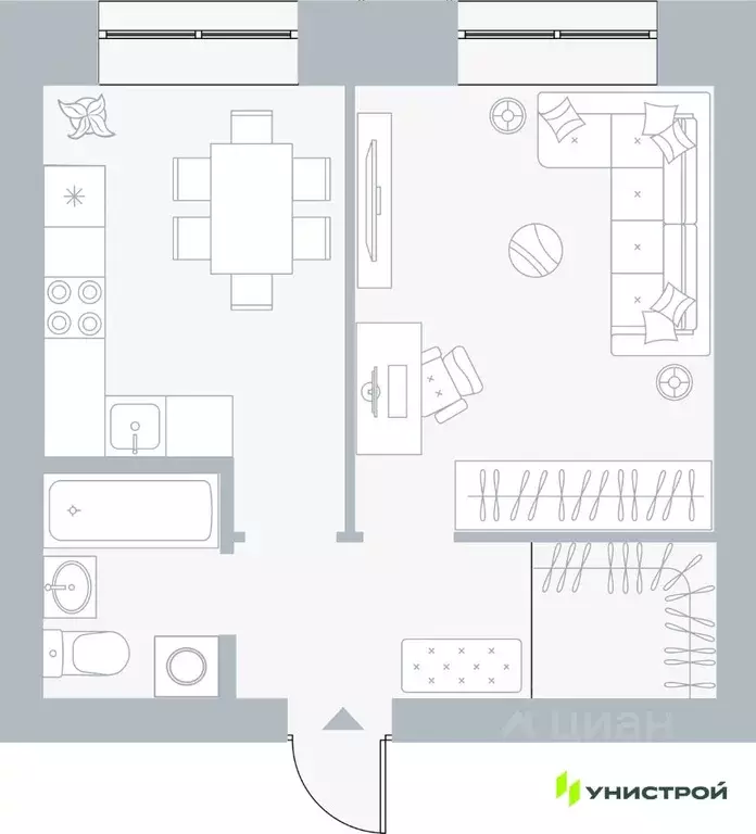 1-к кв. Пермский край, Пермь Рионская ул., 4А (38.3 м) - Фото 1