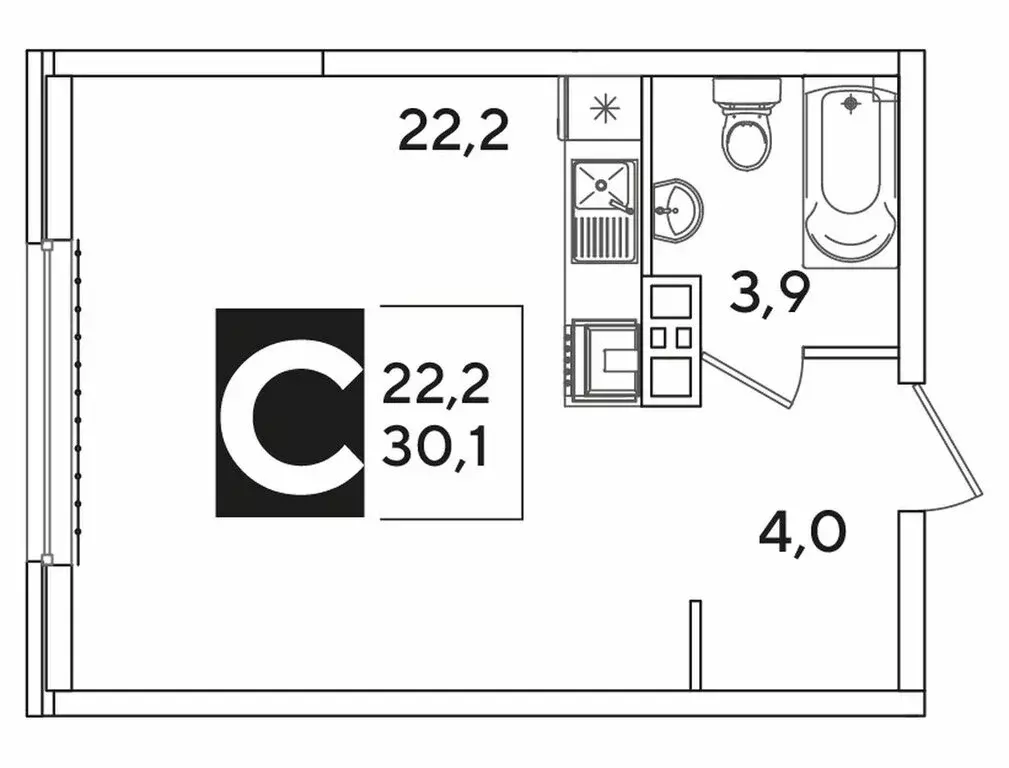 Квартира-студия: Краснодар, улица Ивана Беличенко, 92к5 (30.1 м) - Фото 1