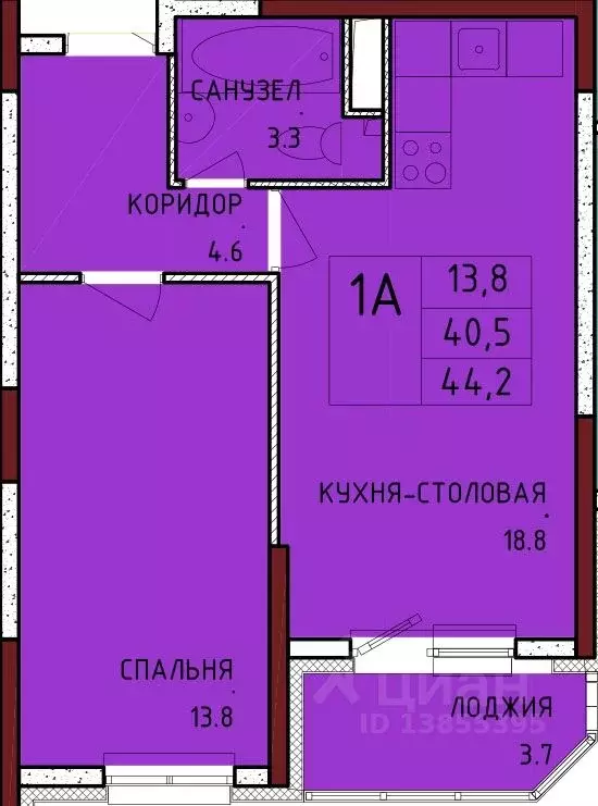1-к кв. Тульская область, Тула городской округ, с. Осиновая Гора, ... - Фото 0