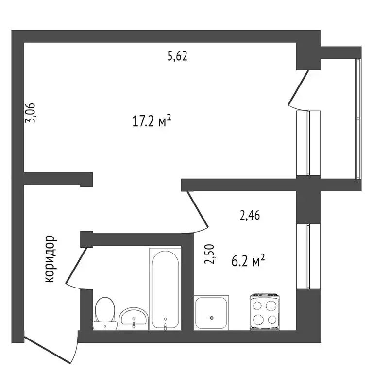 1-комнатная квартира: Омск, проспект Мира, 88 (31.2 м) - Фото 1