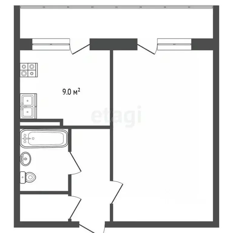 1-к кв. Московская область, Воскресенск городской округ, Хорлово пгт ... - Фото 1