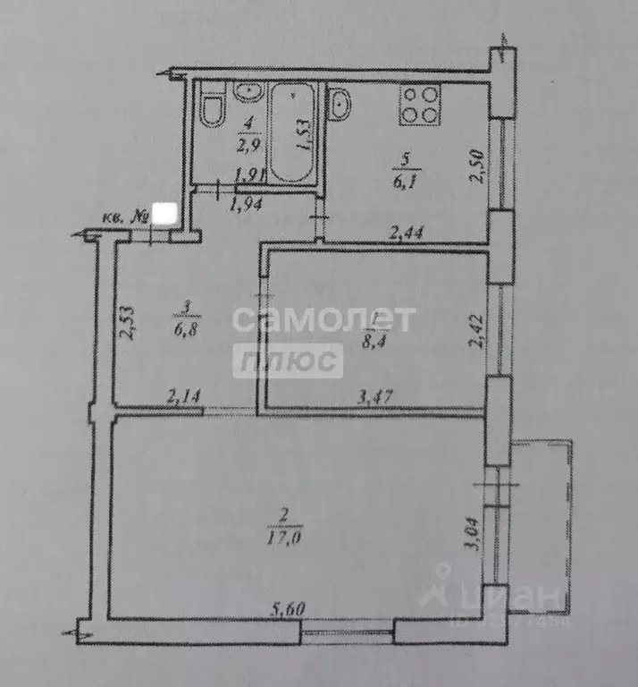 2-к кв. Волгоградская область, Волгоград ул. Козьмы Минина, 6 (41.2 м) - Фото 1