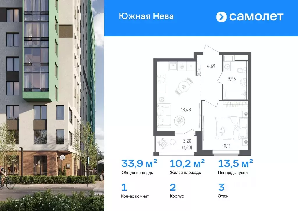 1-к кв. Ленинградская область, Всеволожский район, Свердловское ... - Фото 1