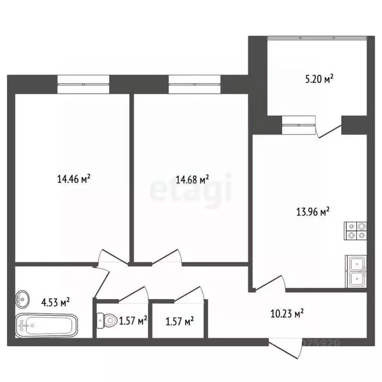 2-к кв. Ярославская область, Рыбинск ул. Академика Губкина, 6б (66.4 ... - Фото 2