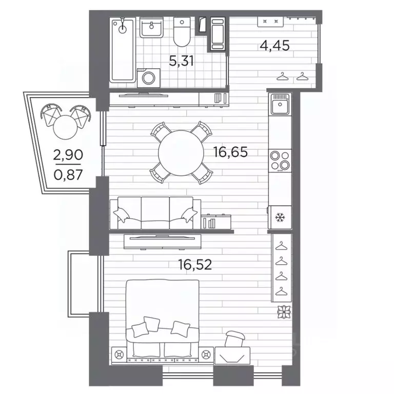 1-к кв. Санкт-Петербург Полюстровский просп., 87 (43.8 м) - Фото 1