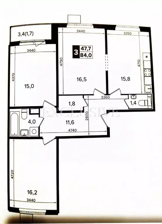 3-к кв. Московская область, Ленинский городской округ, пос. Битца ... - Фото 2
