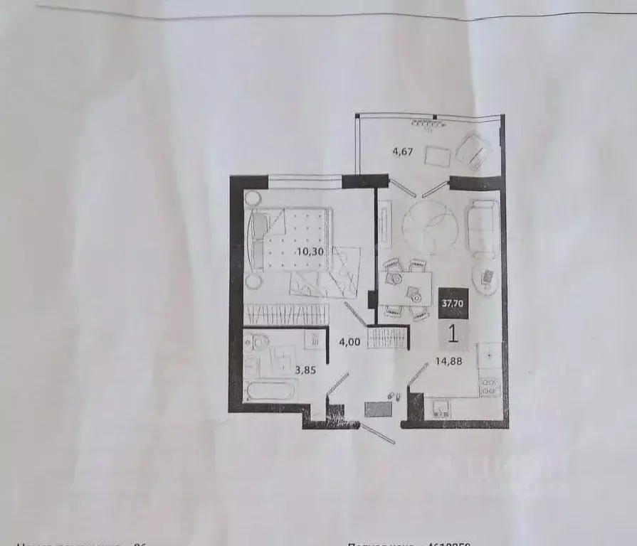 1-к кв. Тульская область, Тула ул. Самоварная, 2 (37.7 м) - Фото 2