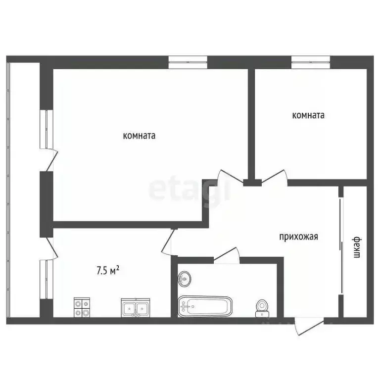 2-к кв. Ростовская область, Батайск пос. СКВО, ул. Центральная, 6 ... - Фото 2