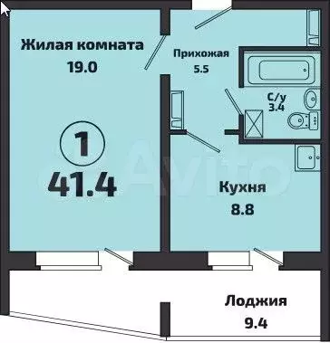 1-к. квартира, 36,6 м, 7/17 эт. - Фото 0