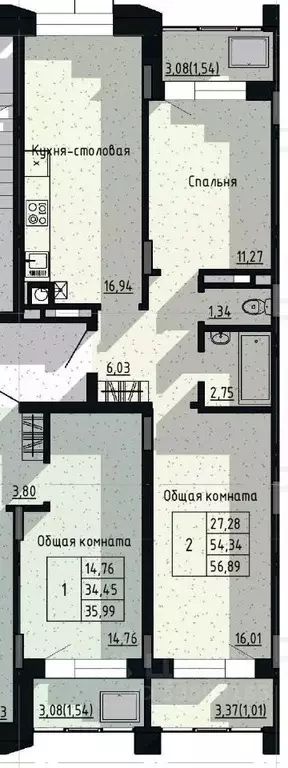 2-к кв. Саха (Якутия), Якутск пос. Геологов,  (56.89 м) - Фото 0
