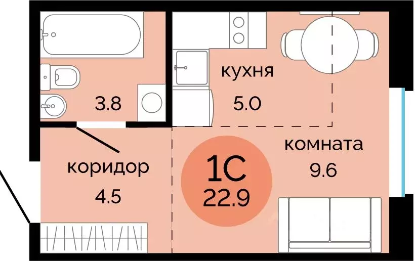 1-к кв. Пермский край, Пермь Краснова мкр, Красное яблоко жилой ... - Фото 0