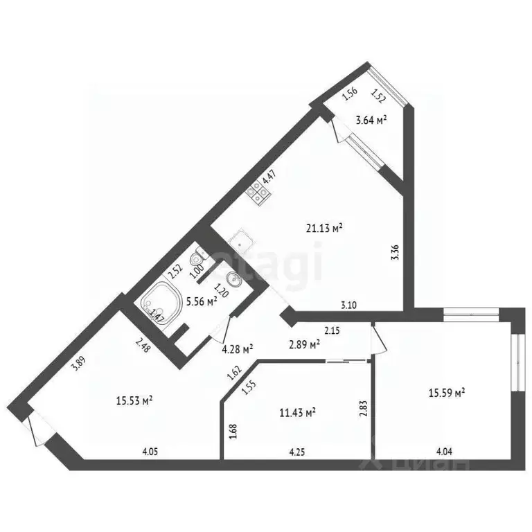 3-к кв. Вологодская область, Череповец ул. Белинского, 63 (79.0 м) - Фото 1