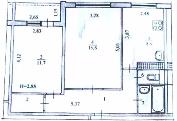 2-комнатная квартира: Волгоград, улица Рихарда Зорге, 51 (50.6 м) - Фото 2
