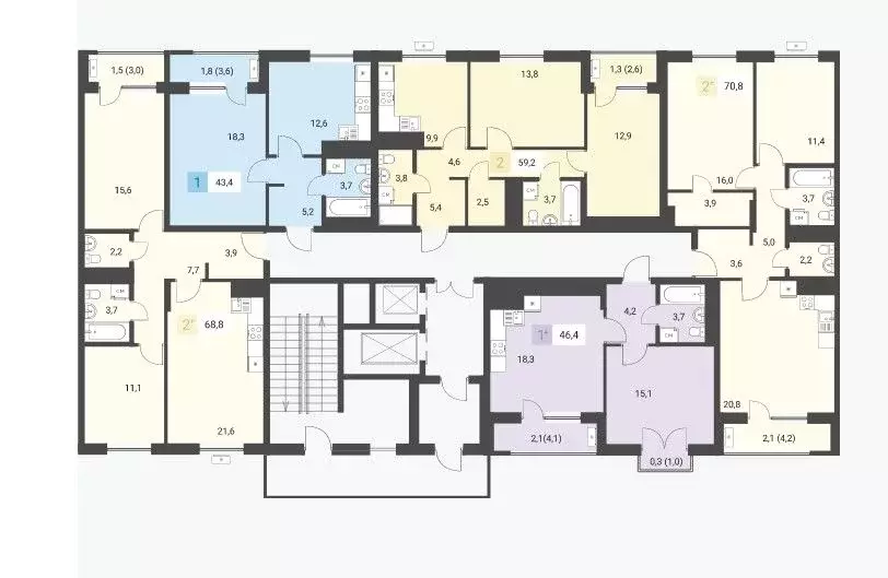2-к кв. Удмуртия, Ижевск ул. Имени В.С. Тарасова, 4 (68.5 м) - Фото 1